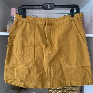 Mustard Denim Mini Skirt